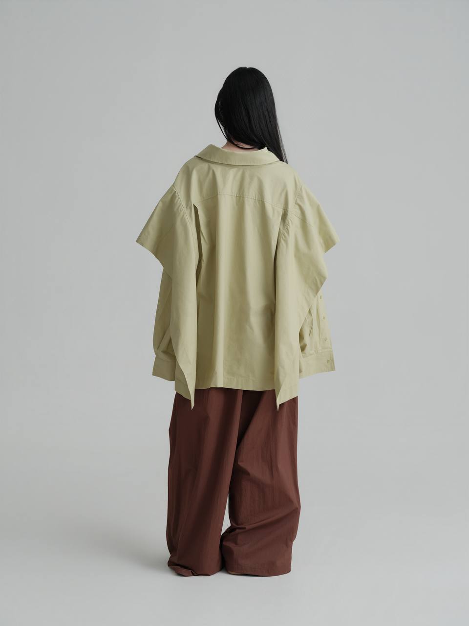 Draped Oversized Cotton Shirt