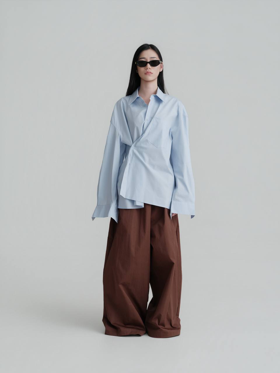 Draped Cotton Shirt