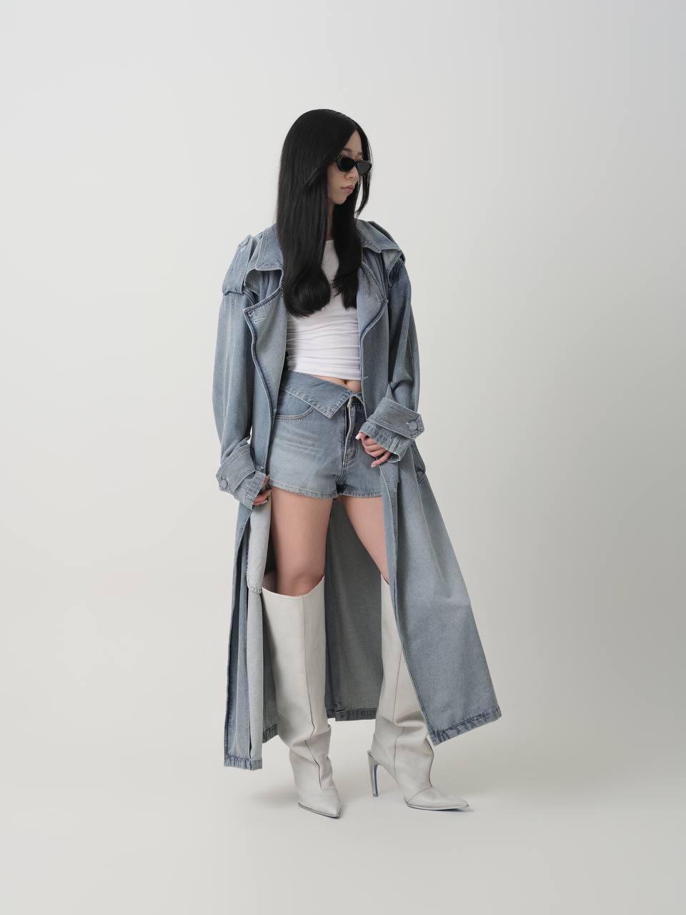 OVERSIZED DENIM TRENCH COAT