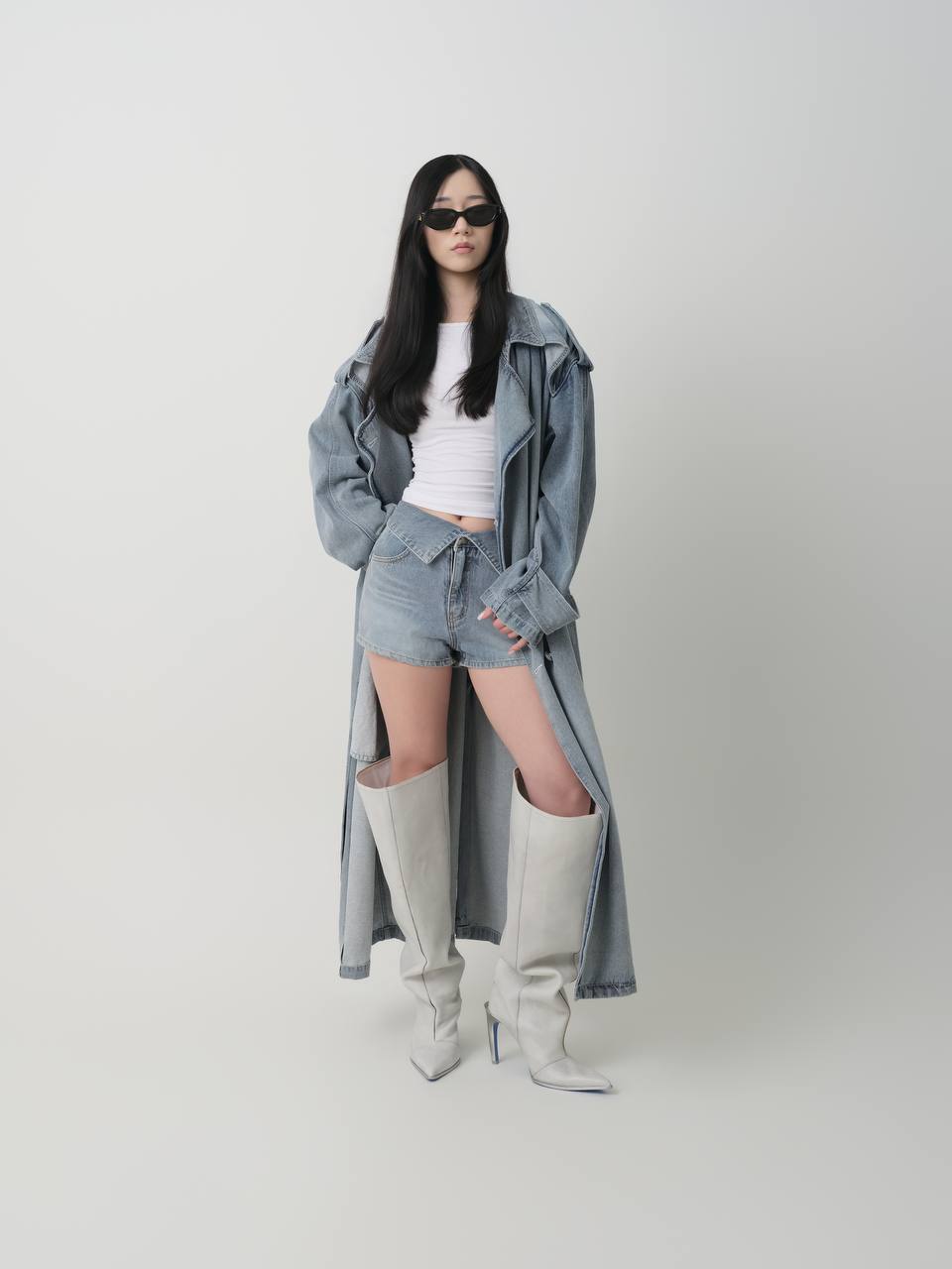 OVERSIZED DENIM TRENCH COAT